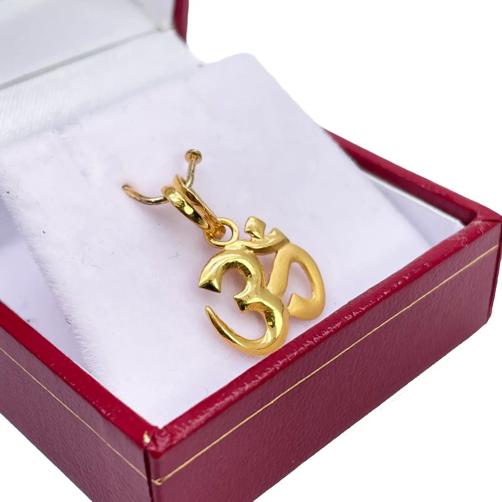 22ct Yellow Gold High Polished & Matt Finish Om Pendant 1.4gm (14x13mm) 