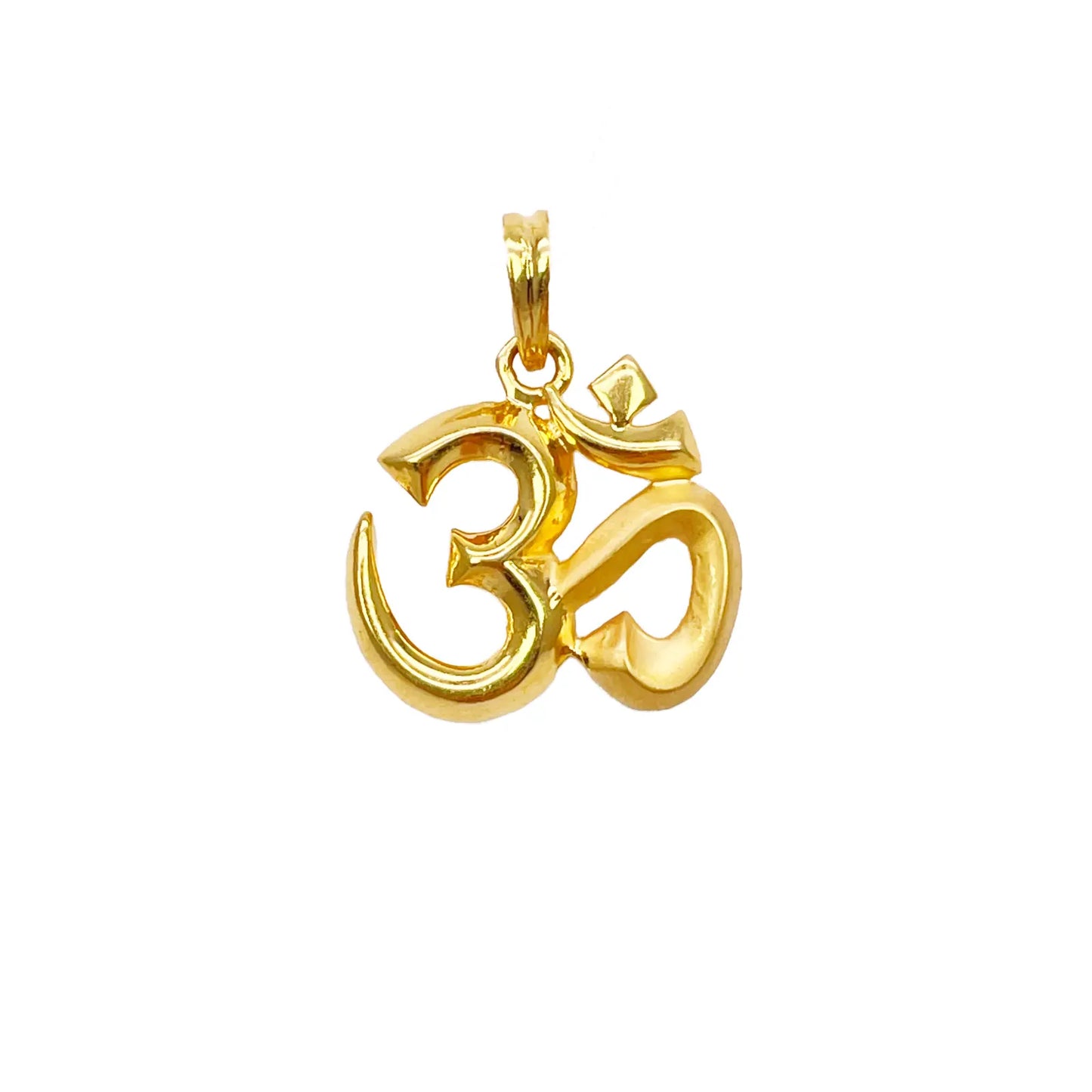 22ct Yellow Gold High Polished & Matt Finish Om Pendant 3.1gm (18x18mm) 