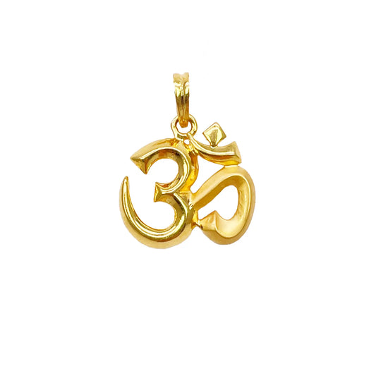 22ct Yellow Gold High Polished & Matt Finish Om Pendant 3.1gm (18x18mm) 