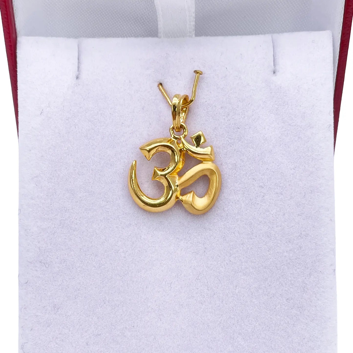22ct Yellow Gold High Polished & Matt Finish Om Pendant 3.1gm (18x18mm) 