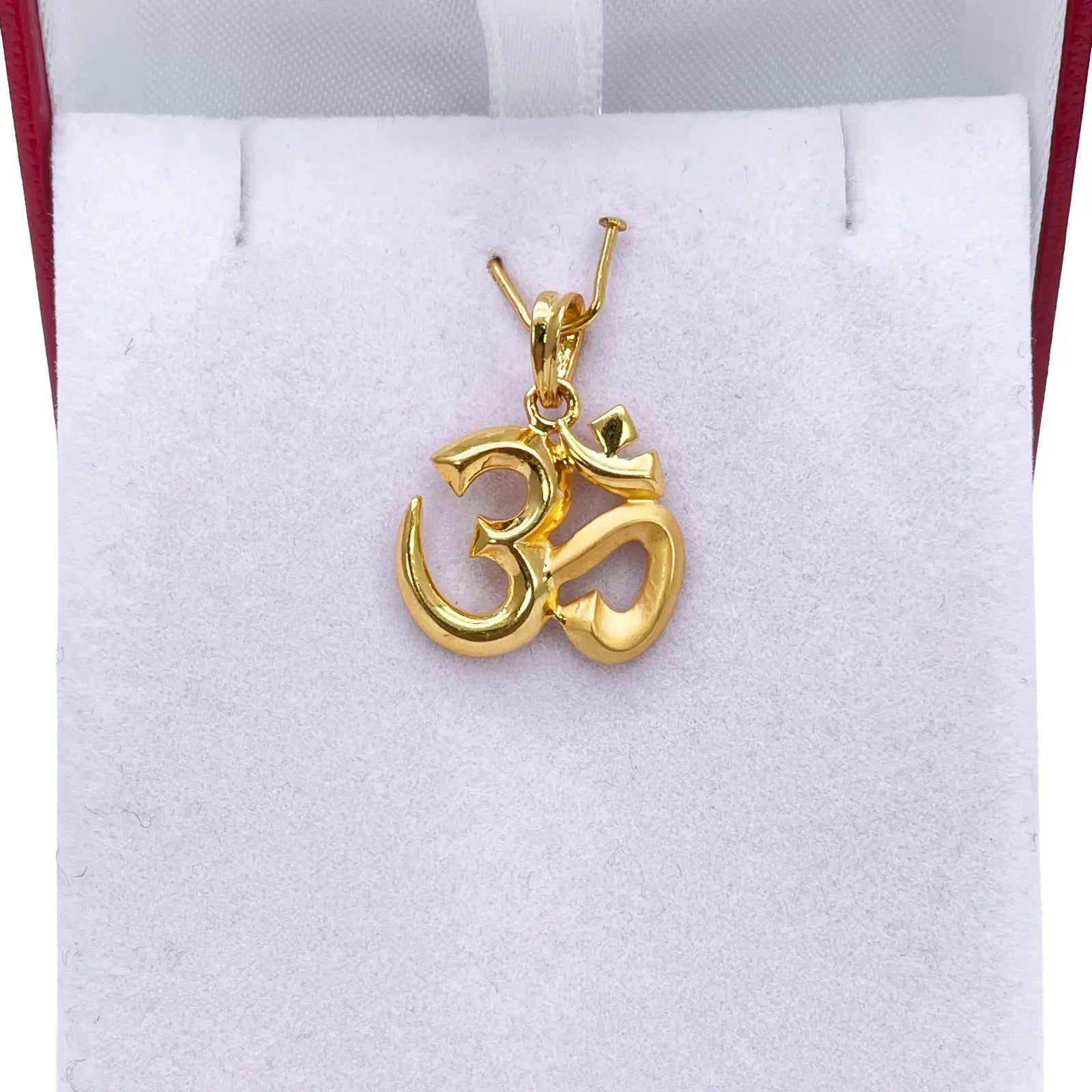 22ct Yellow Gold High Polished & Matt Finish Om Pendant 3.1gm (18x18mm) 