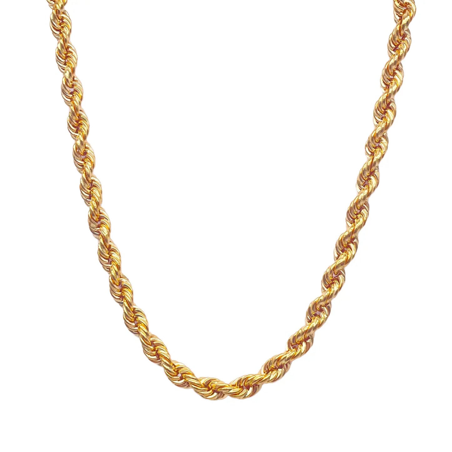 22ct Yellow Gold Hollow Lightweight Rope Chain 23.5'' inches 6mm Width 