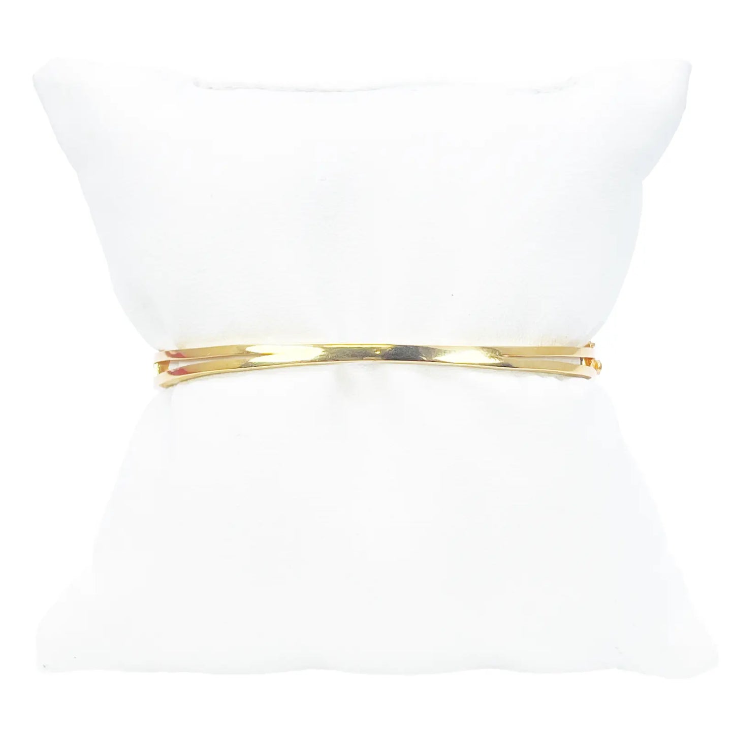 22ct Yellow Gold Ladies Beautiful Sparkly Cubic Zirconia Oval Bangle Bracelet Diameter 2.2inch 