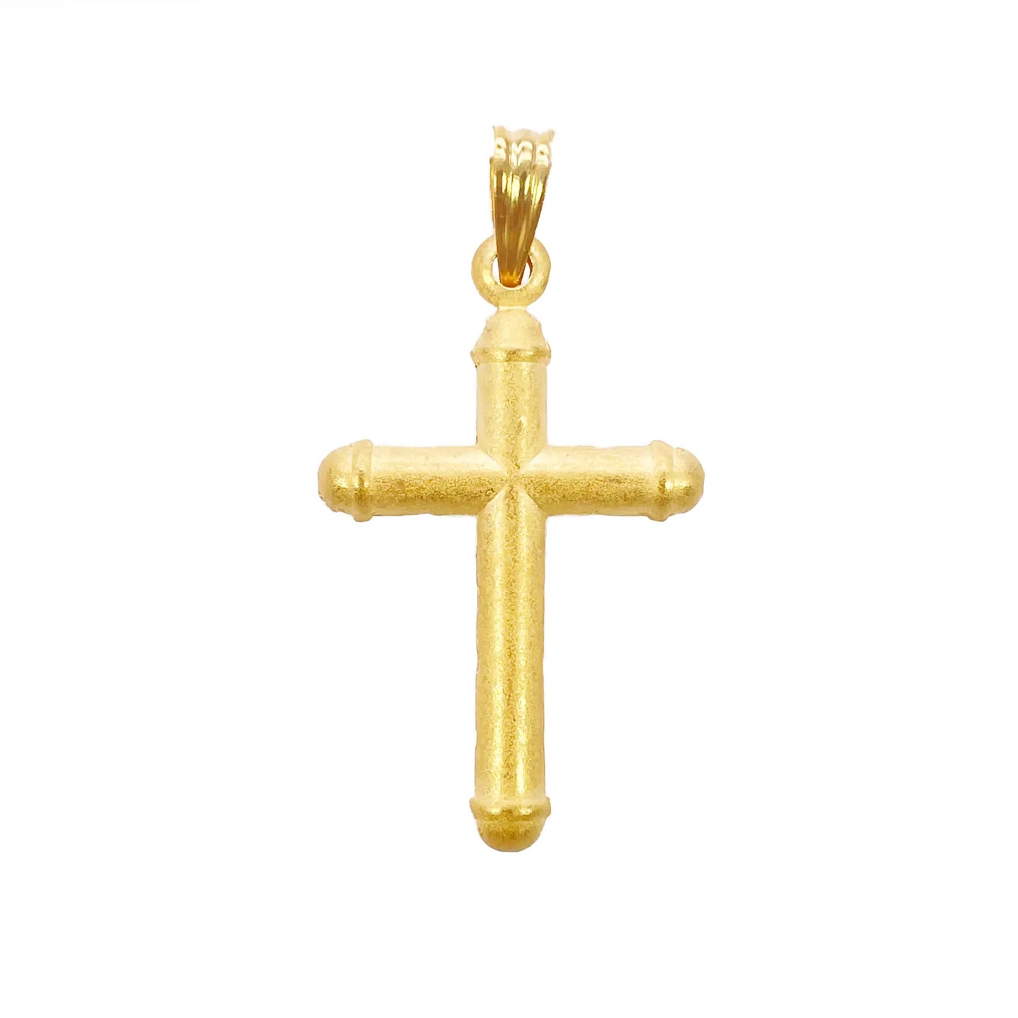 22ct Yellow Gold Lightweight Matt Cross Pendant 35mm Length 19mm Width 
