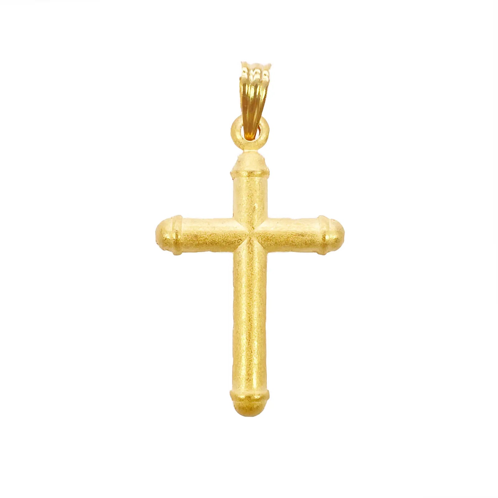 22ct Yellow Gold Lightweight Matt Cross Pendant 35mm Length 19mm Width 