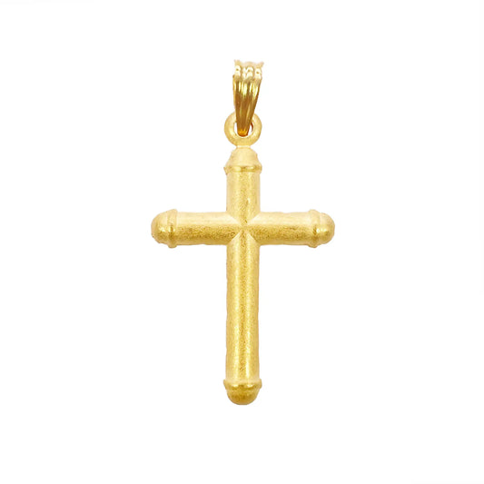 22ct Yellow Gold Lightweight Matt Cross Pendant 35mm Length 19mm Width 