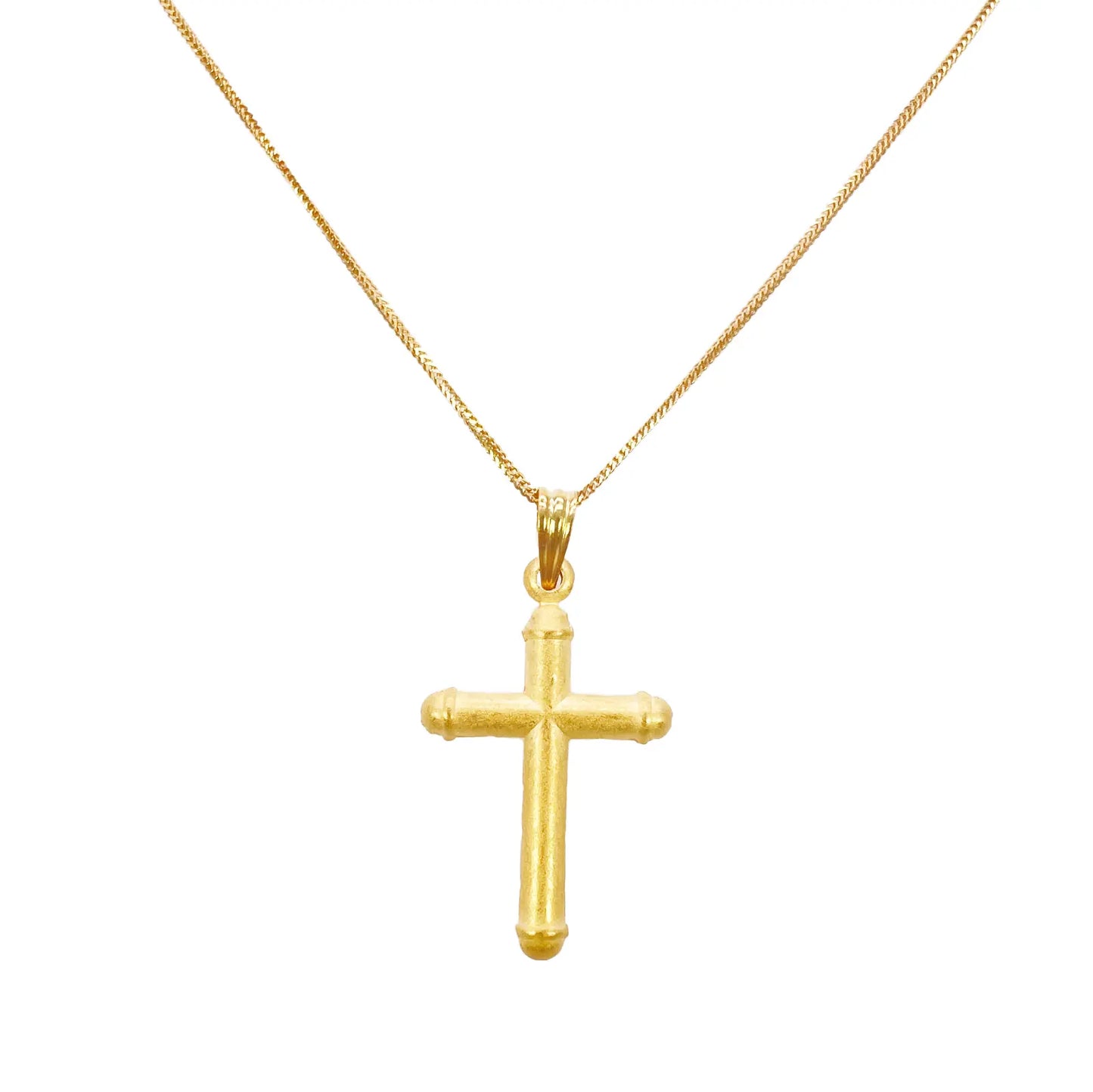 22ct Yellow Gold Lightweight Matt Cross Pendant 35mm Length 19mm Width 