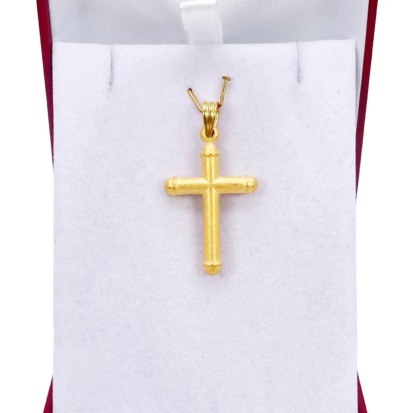 22ct Yellow Gold Lightweight Matt Cross Pendant 35mm Length 19mm Width 