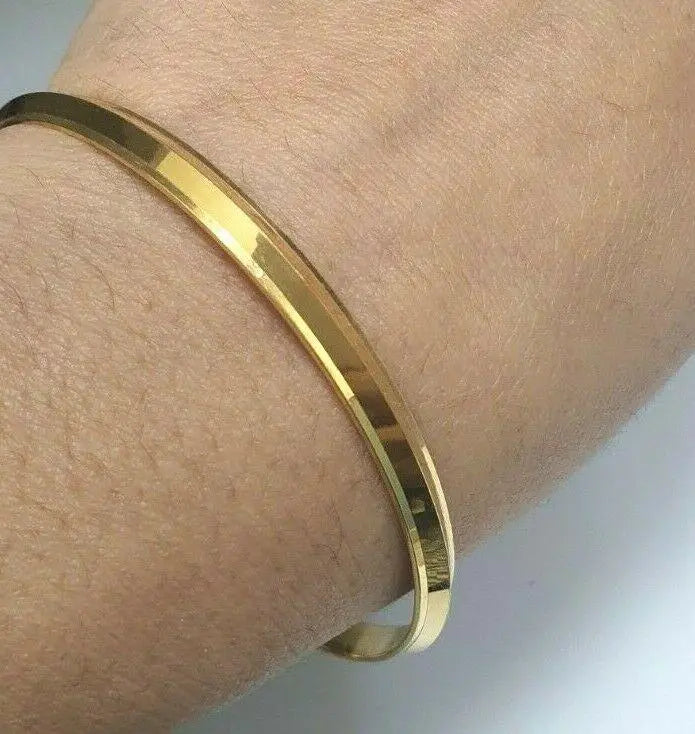22ct Yellow Gold Men's / Ladies Cuff or Kada Bangle 4.2 mm Wide 25.5 Grams 