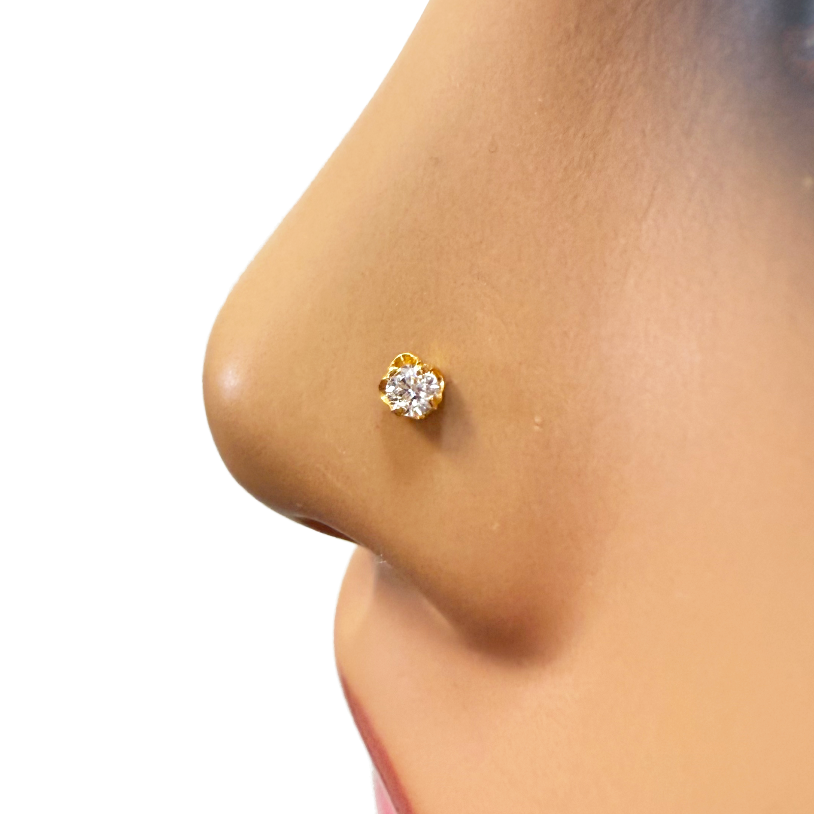 22ct Yellow Gold Nose Stud/Pin, Tragus, Helix Or 2nd Lobe Stud 2.5mm Width 