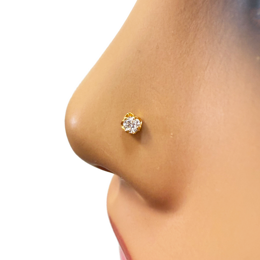 22ct Yellow Gold Nose Stud/Pin, Tragus, Helix Or 2nd Lobe Stud 2.5mm Width 