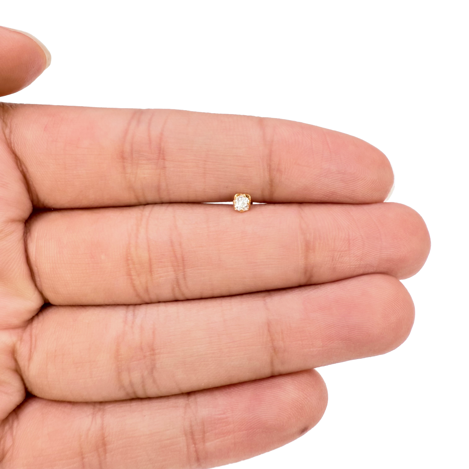 22ct Yellow Gold Nose Stud/Pin, Tragus, Helix Or 2nd Lobe Stud 2.5mm Width 