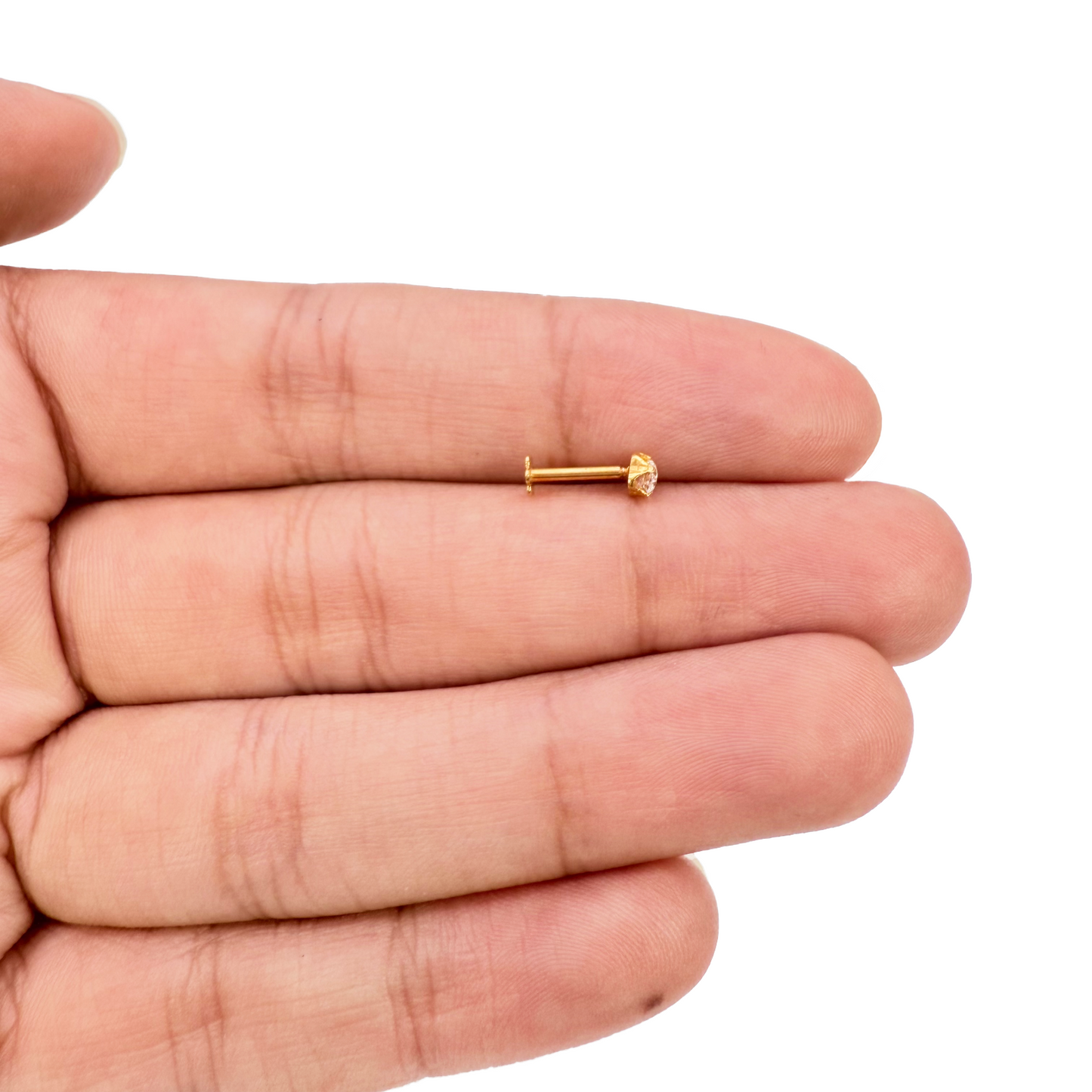 22ct Yellow Gold Nose Stud/Pin, Tragus, Helix Or 2nd Lobe Stud 2.5mm Width 