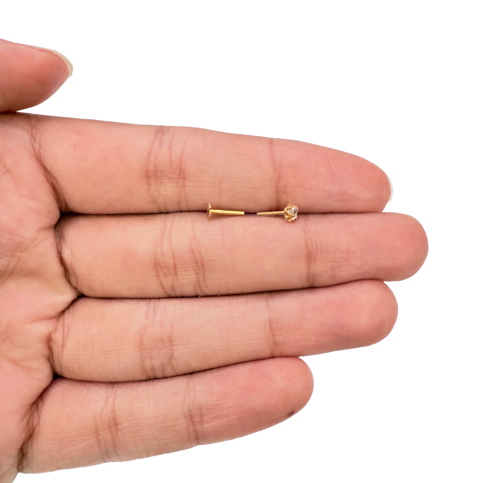 22ct Yellow Gold Nose Stud/Pin, Tragus, Helix Or 2nd Lobe Stud 2.5mm Width 