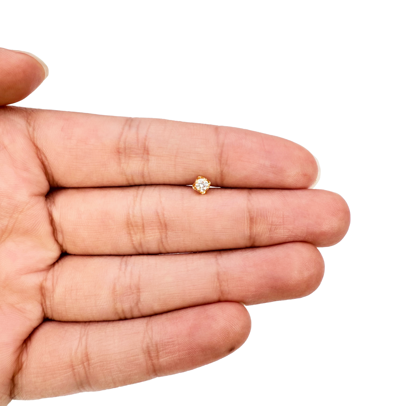 22ct Yellow Gold Nose Stud/Pin, Tragus, Helix Or 2nd Lobe Stud 3.0mm Width 