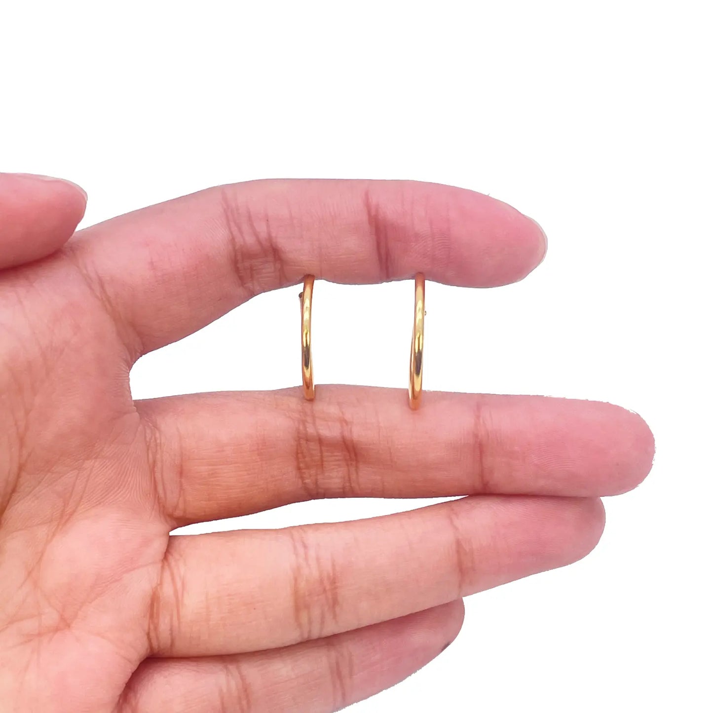 22ct Yellow Gold Pair Of Plain High Polished Hoop Earrings 15.5mm  Diamond Bracelets