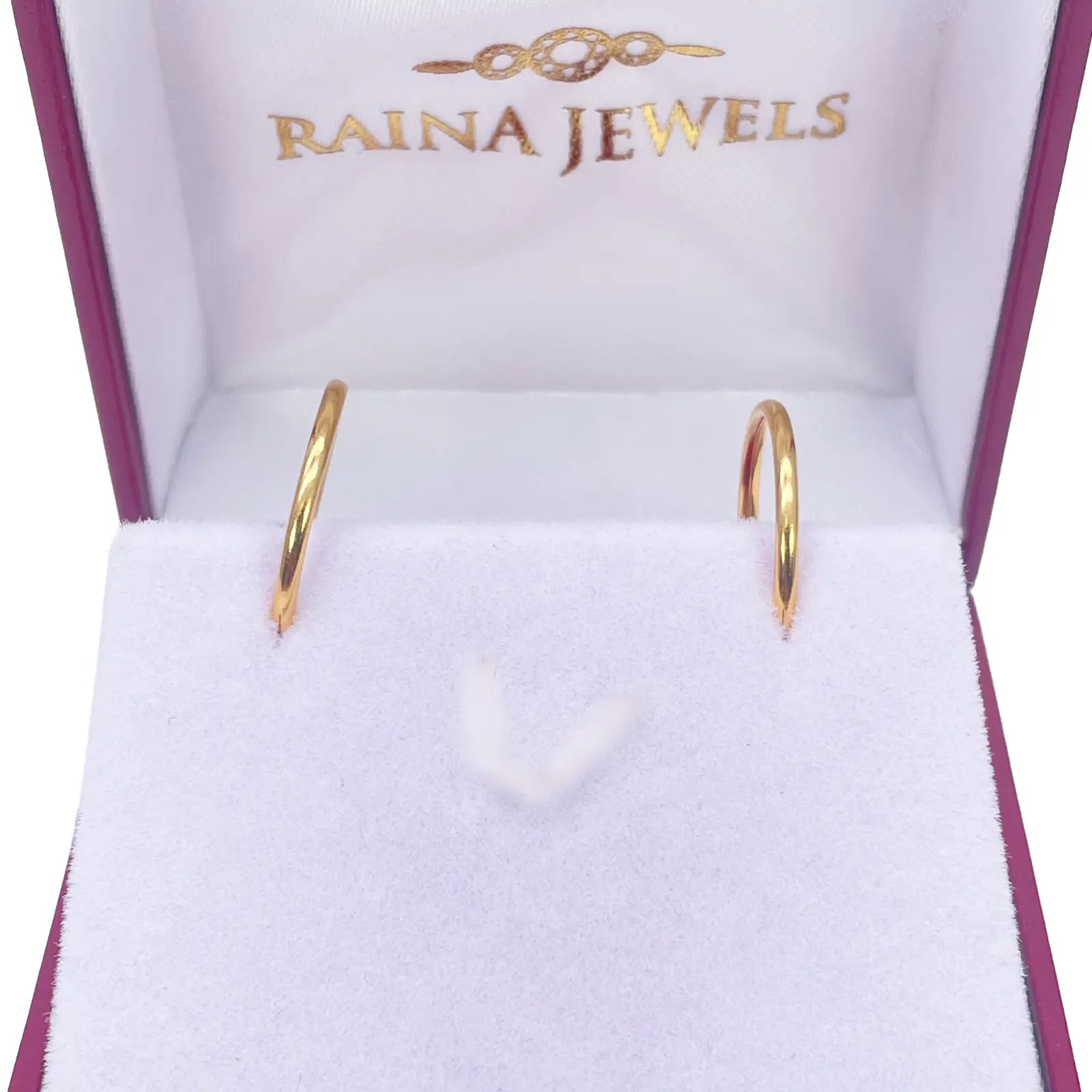 22ct Yellow Gold Pair Of Plain High Polished Hoop Earrings 15.5mm  Diamond Bracelets