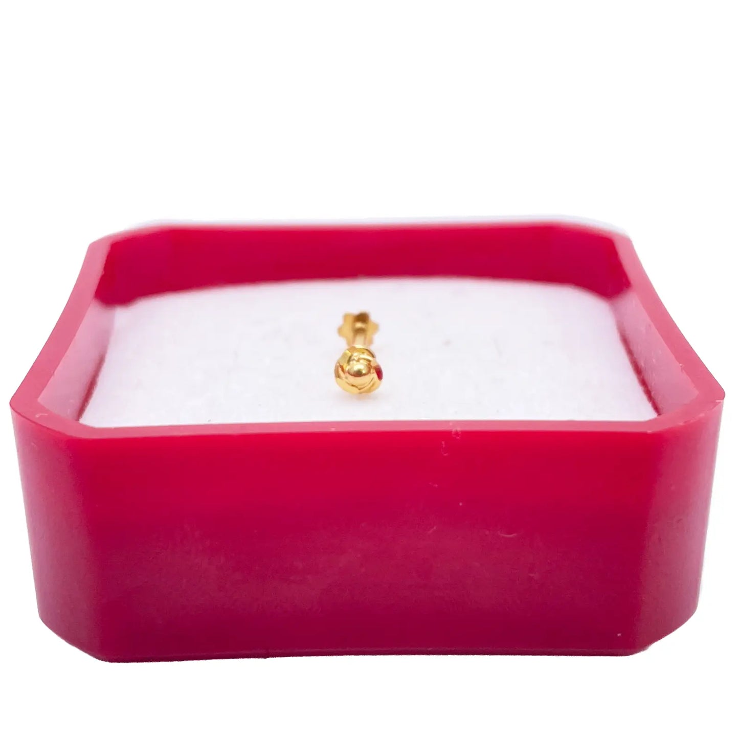 22ct Yellow Gold Plain High Polished Diamond Cut Rose Nose Stud/Pin 3mm Length 