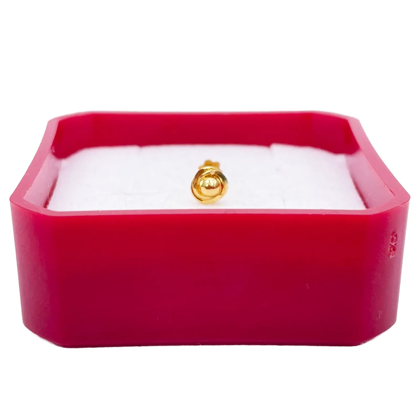 22ct Yellow Gold Plain High Polished Diamond Cut Rose Nose Stud/Pin 4mm Length 