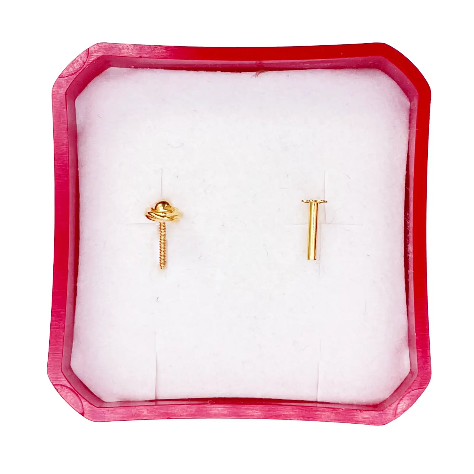 22ct Yellow Gold Plain High Polished Diamond Cut Rose Nose Stud/Pin 4mm Length 