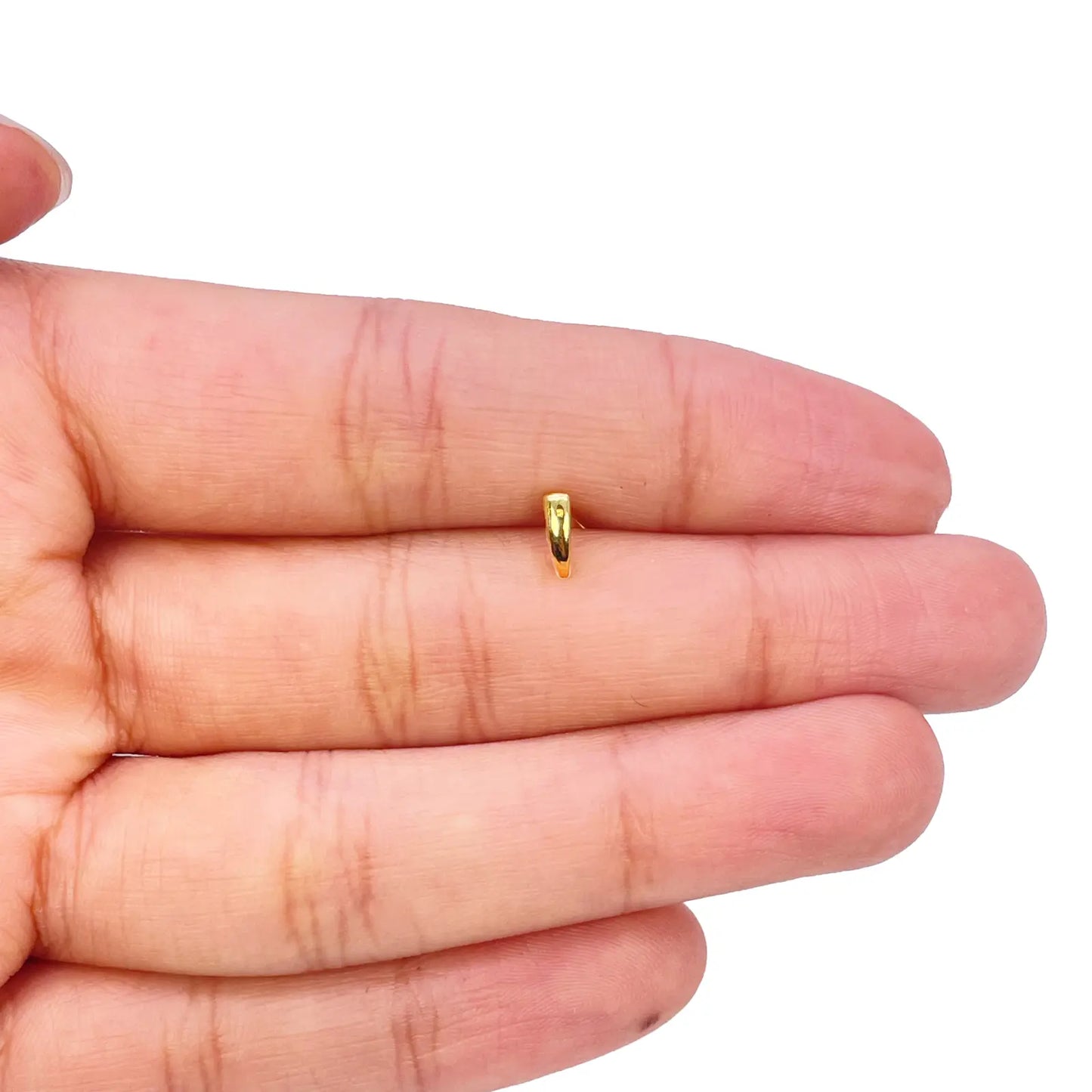 22ct Yellow Gold Plain High Polished Nose Stud/Pin 6mm Length 