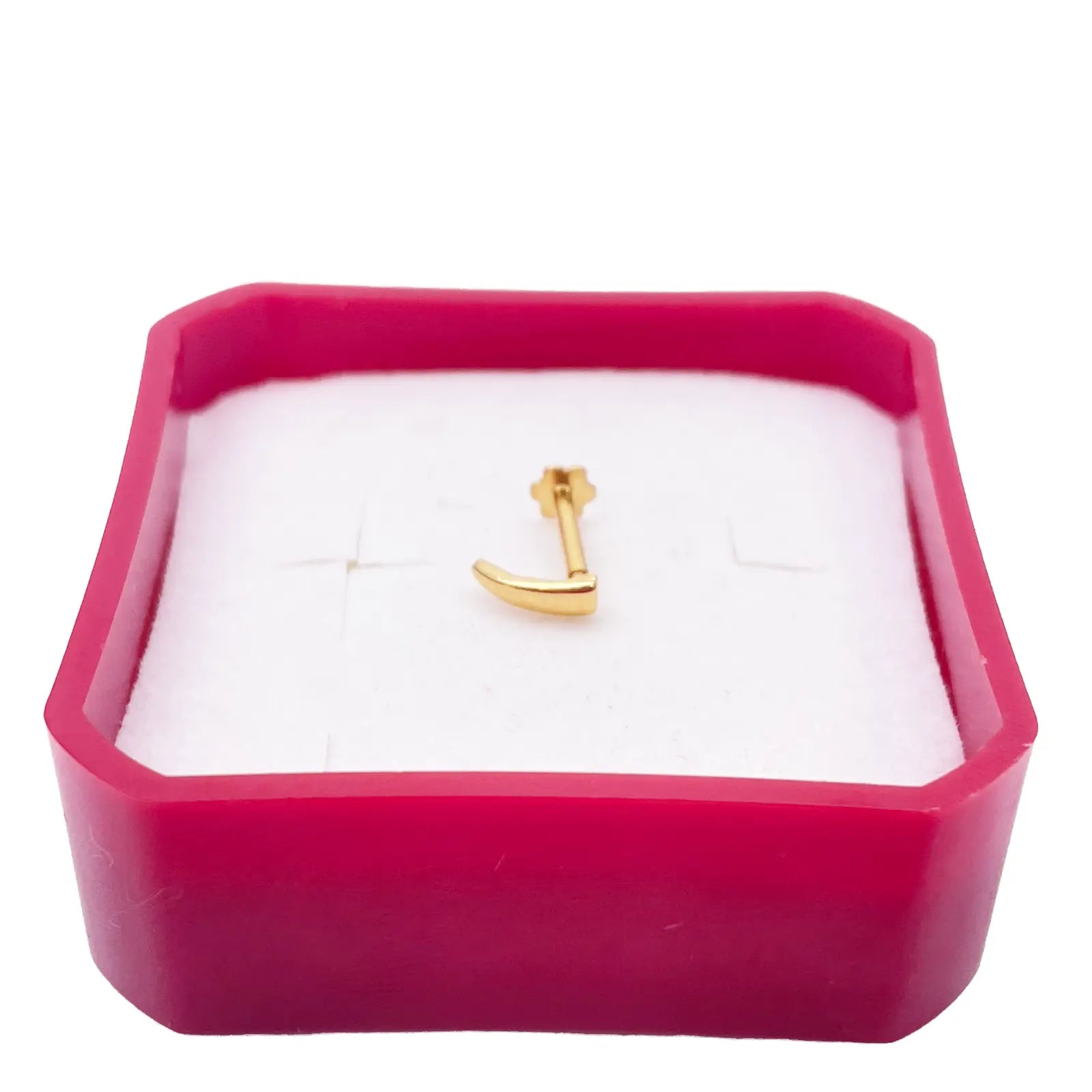 22ct Yellow Gold Plain High Polished Nose Stud/Pin 6mm Length 