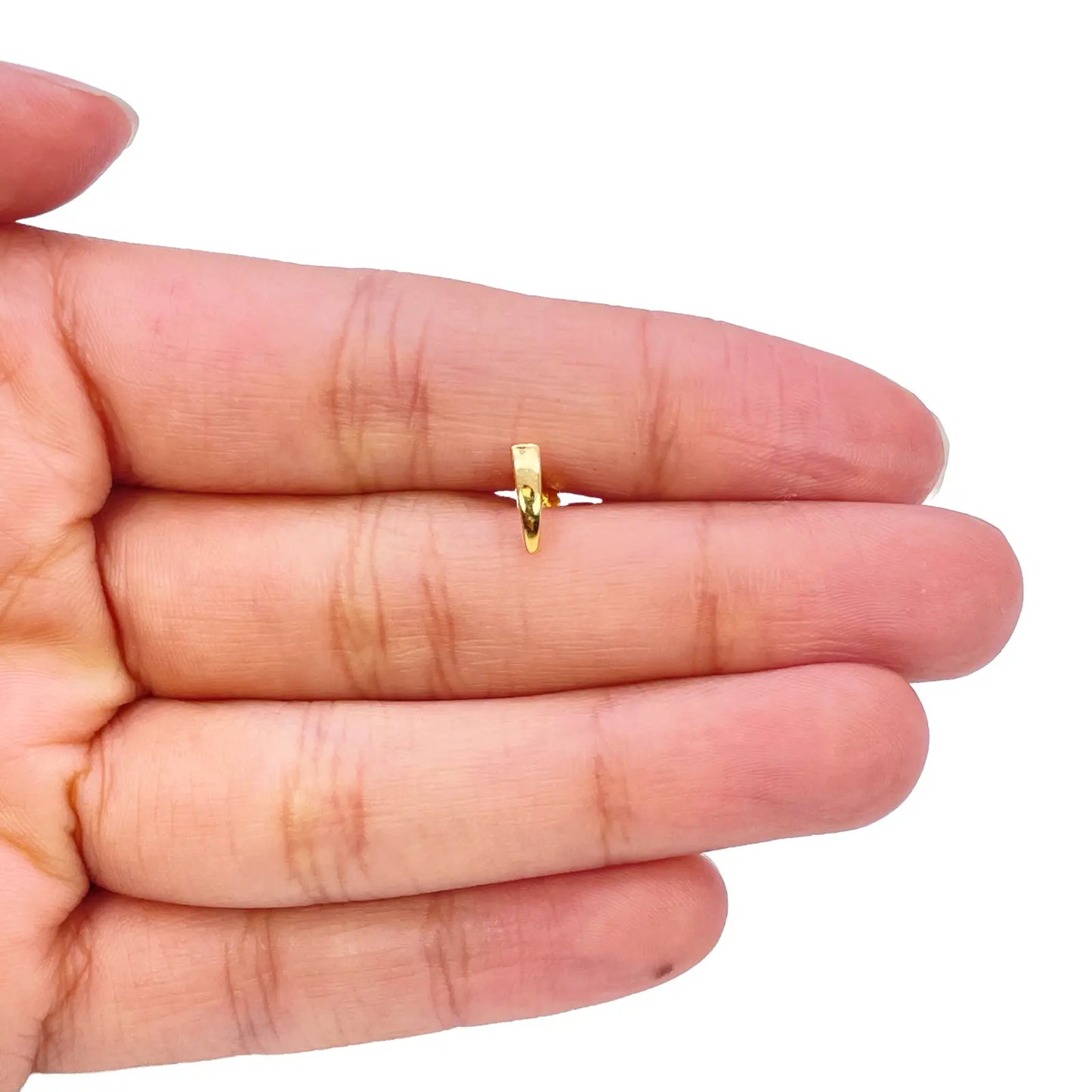 22ct Yellow Gold Plain High Polished Nose Stud/Pin 8mm Length 