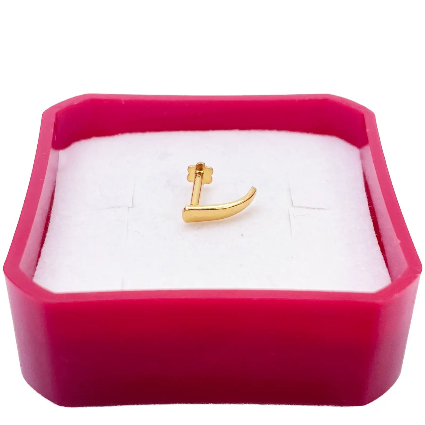 22ct Yellow Gold Plain High Polished Nose Stud/Pin 9mm Length 