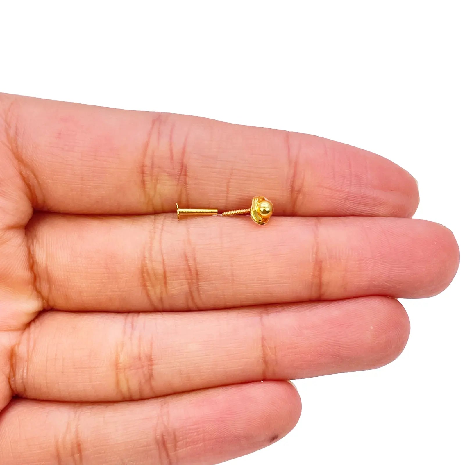 22ct Yellow Gold Plain High Polished Rose Nose Stud/Pin 4.5mm Length 