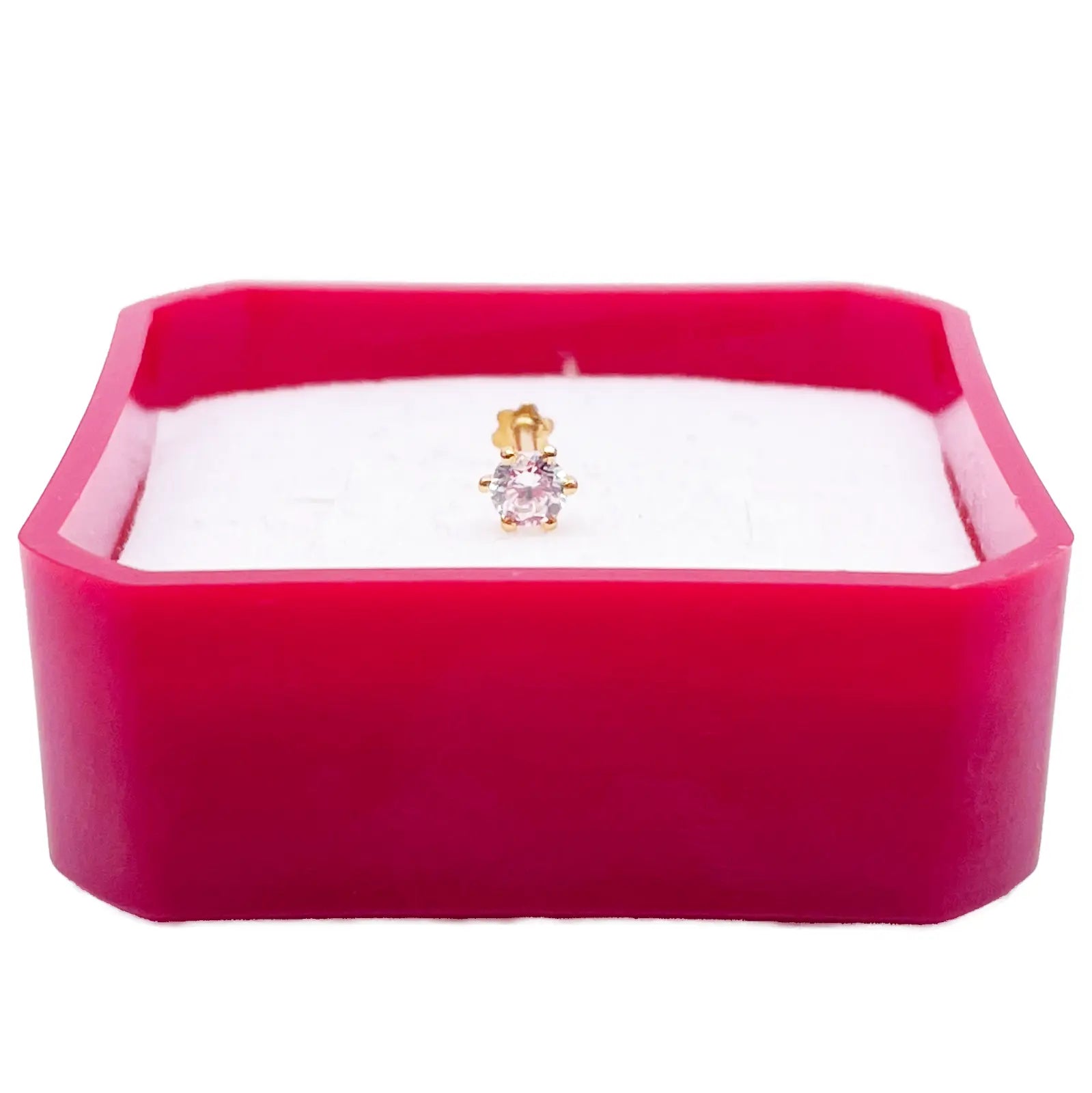 22ct Yellow Gold Six Claw Prong Small Nose Stud/Pin 4mm Length 