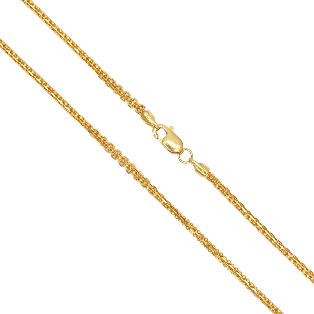 22ct Yellow Gold Small Beaded Linked Chain Necklace 20 Inches 2.6mm Width 