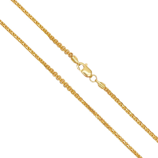 22ct Yellow Gold Small Beaded Linked Chain Necklace 20 Inches 2.6mm Width 
