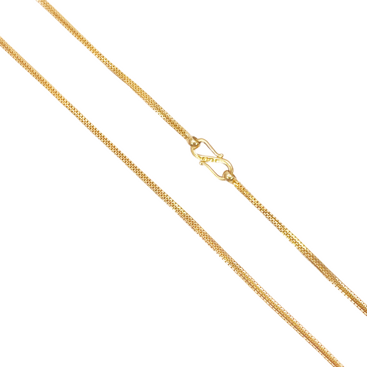22ct Yellow Gold Solid Double Box Chain Necklace 22 Inches 1.5mm Width 