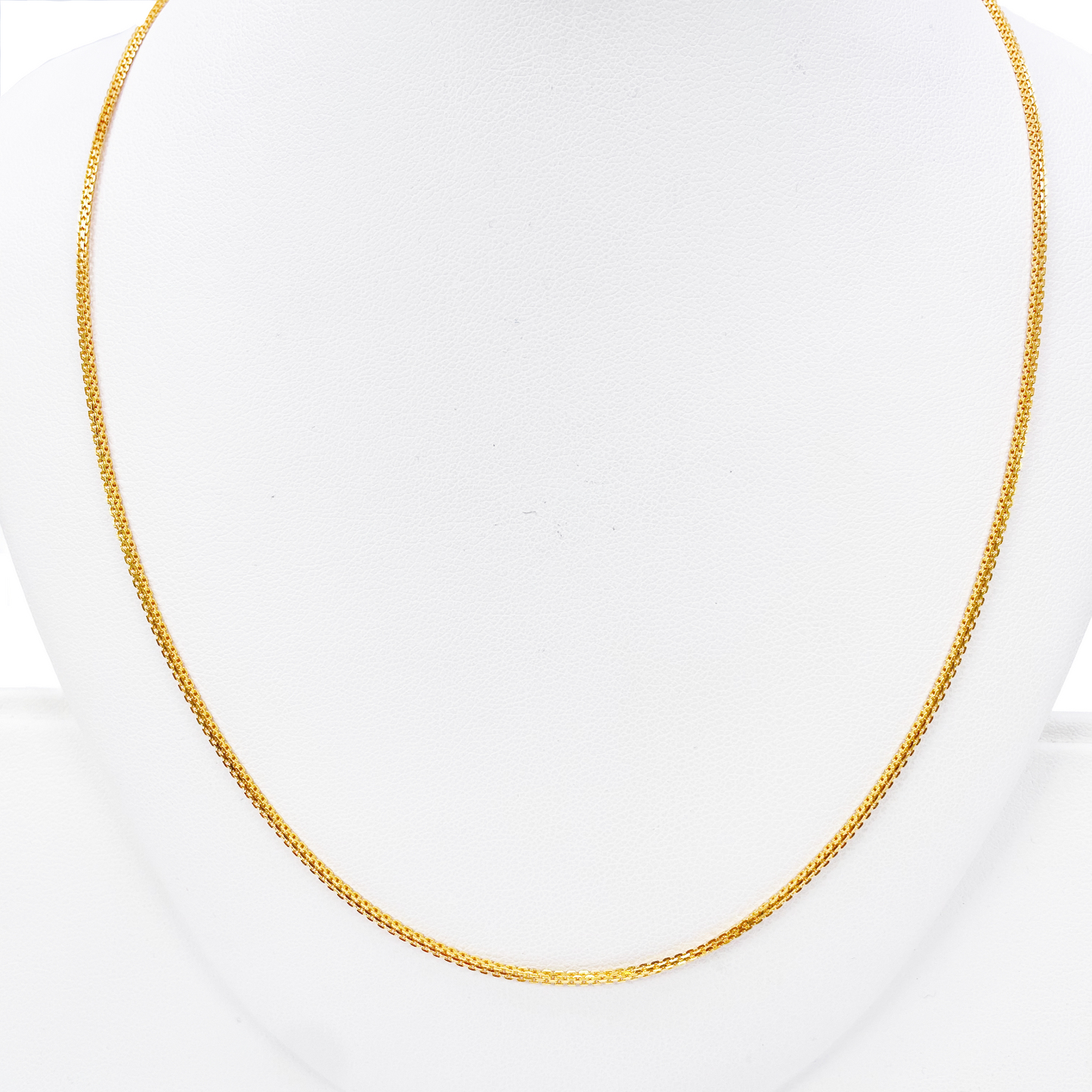 22ct Yellow Gold Solid Double Cable Trace Chain Necklace 20.5 Inches 1.2mm Width 