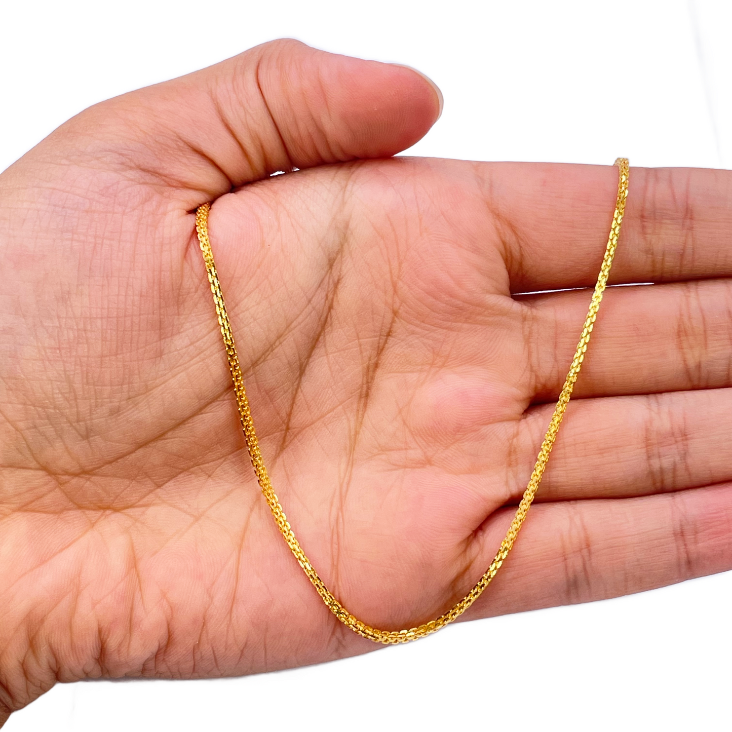 22ct Yellow Gold Solid Double Cable Trace Chain Necklace 20.5 Inches 1.2mm Width 