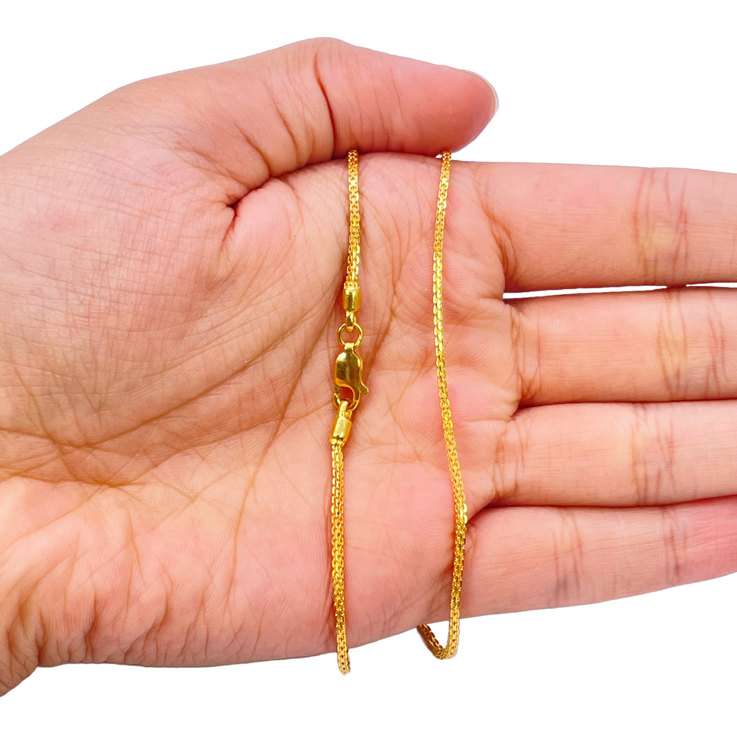 22ct Yellow Gold Solid Double Cable Trace Chain Necklace 20.5 Inches 1.2mm Width 