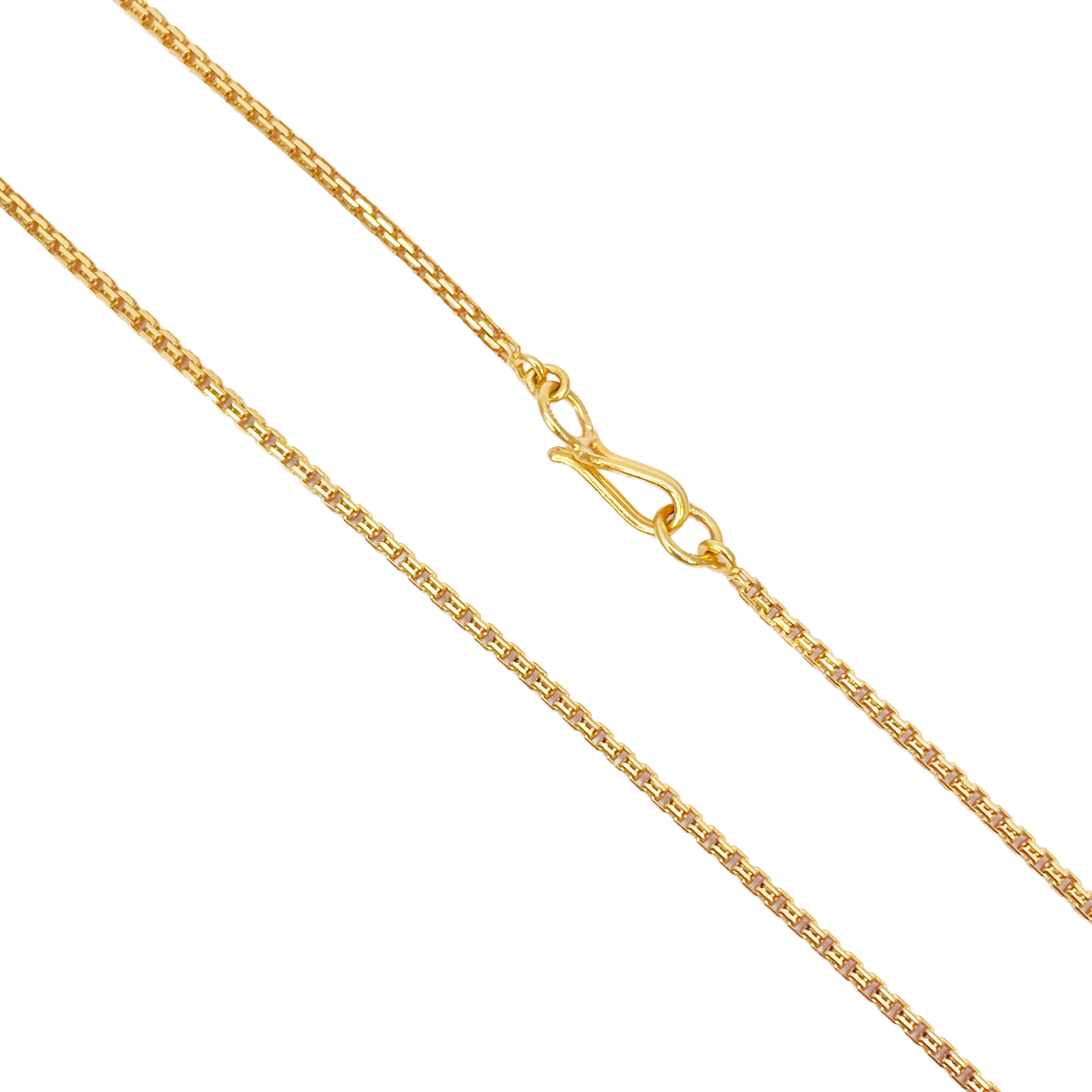 22ct Yellow Gold Solid Double Square Trace Chain Necklace 20 Inches 1.8mm Width 