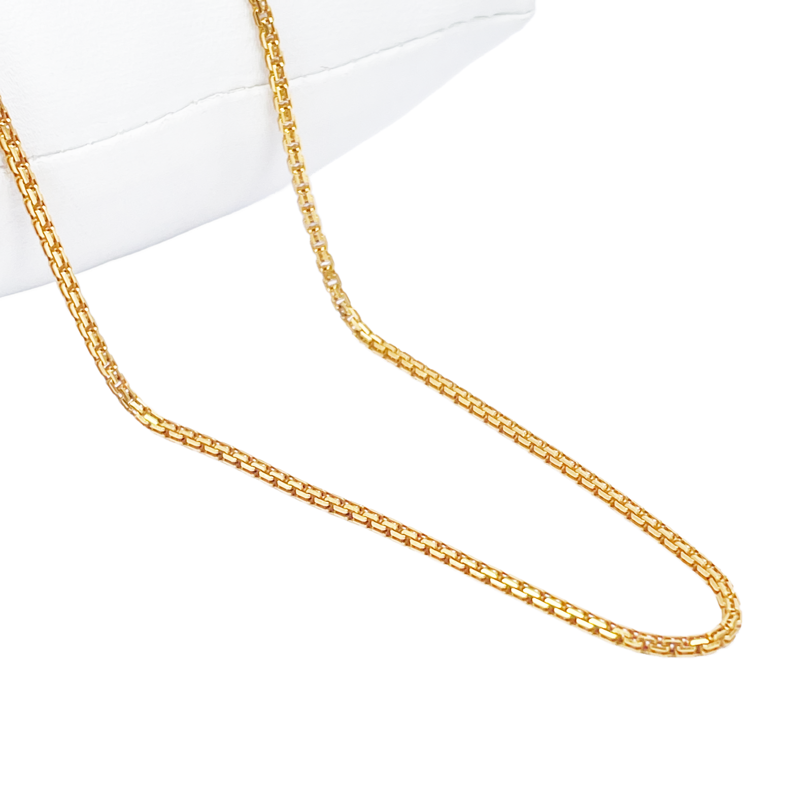 22ct Yellow Gold Solid Double Square Trace Chain Necklace 20 Inches 1.8mm Width 