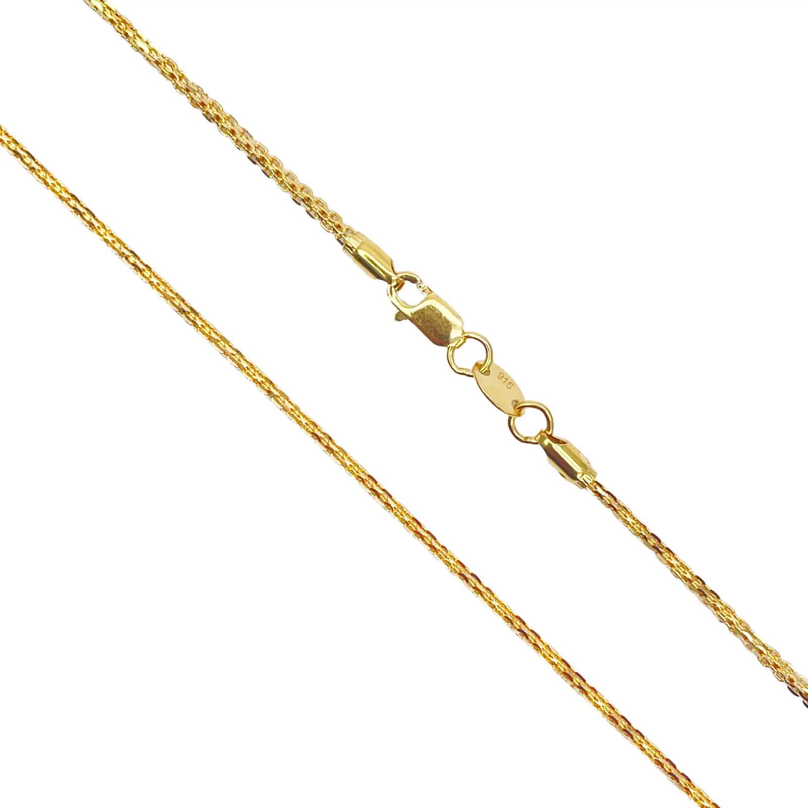 22ct Yellow Gold Solid Fancy Chain Necklace 18'' inches 1.4mm Width 