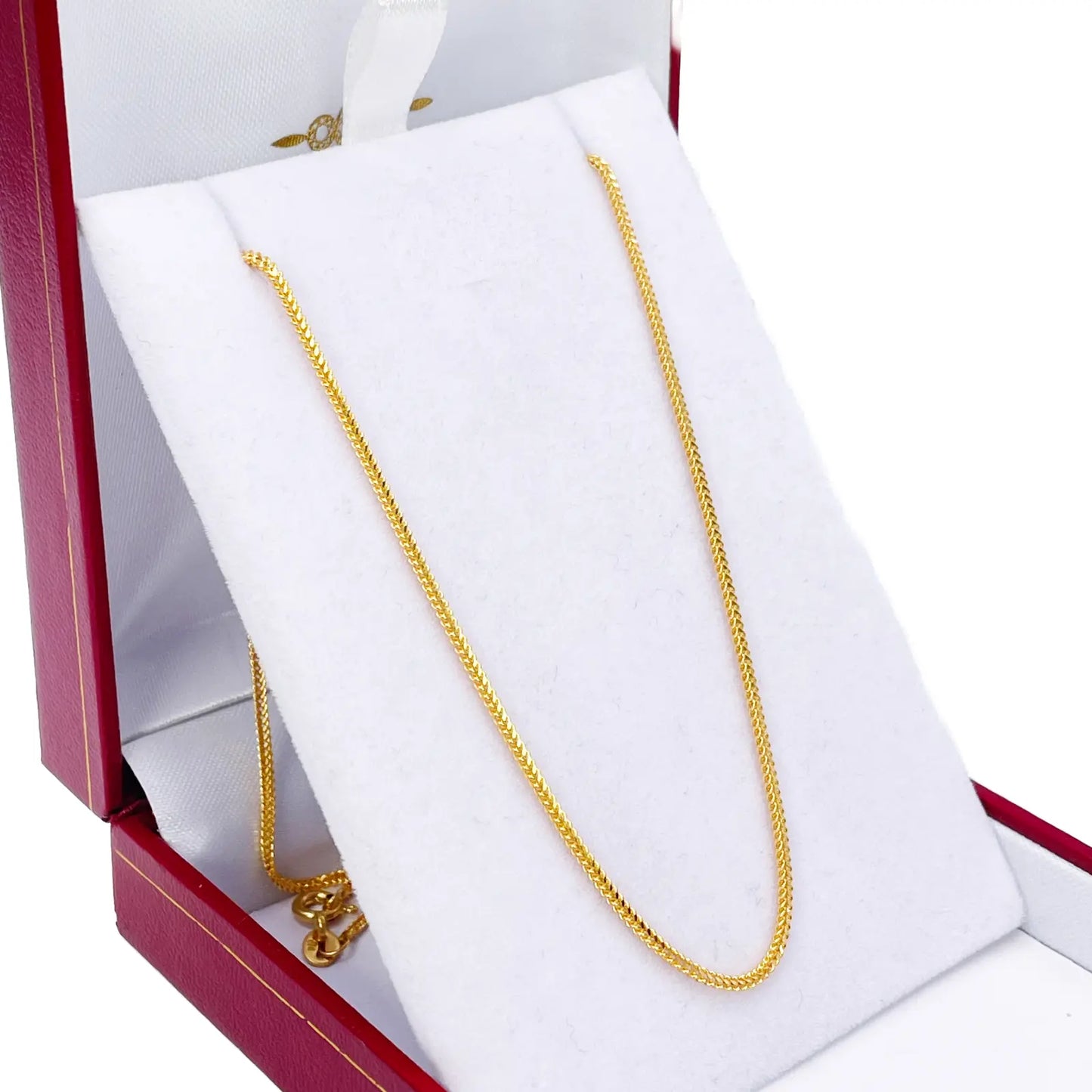 22ct Yellow Gold Solid Foxtail Chain Necklace 16 Inches 1.2m Width 