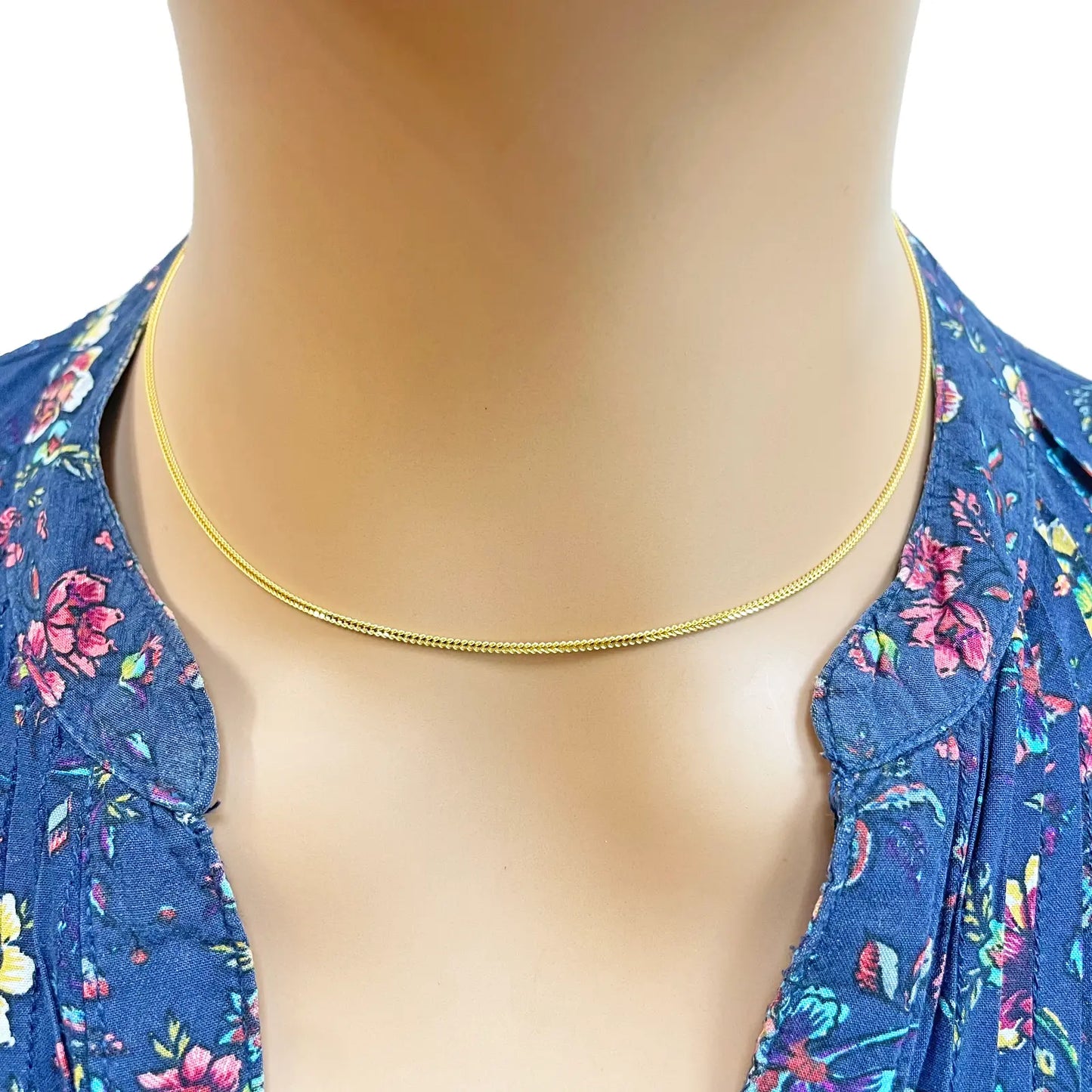 22ct Yellow Gold Solid Foxtail Chain Necklace 16 Inches 1.2m Width 