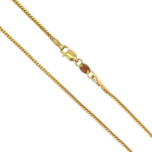 22ct Yellow Gold Solid Foxtail Chain Necklace 16'' inches 1.8mm Width 