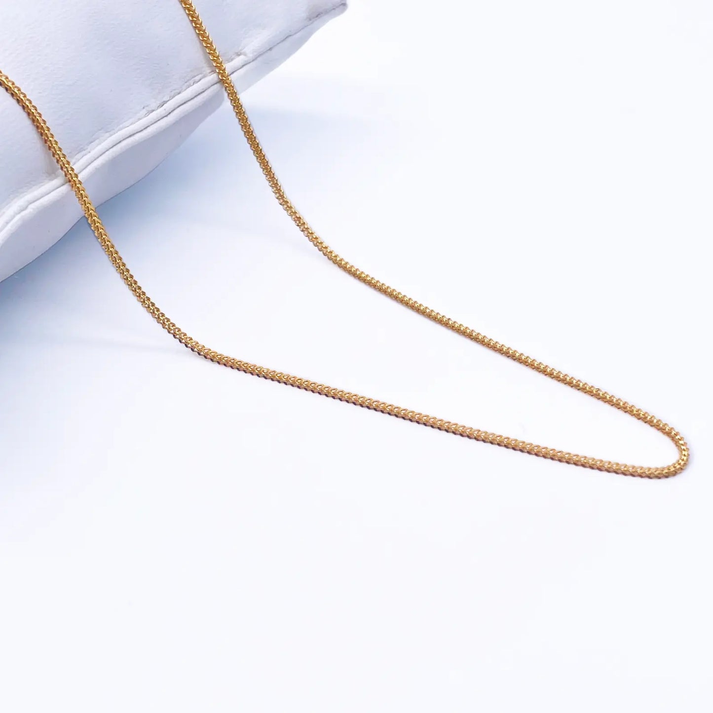 22ct Yellow Gold Solid Foxtail Chain Necklace 18'' inches 1.2mm Width 