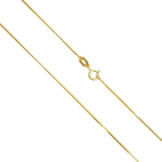 22ct Yellow Gold Solid Foxtail Chain Necklace 18''inches 0.6mm Width 