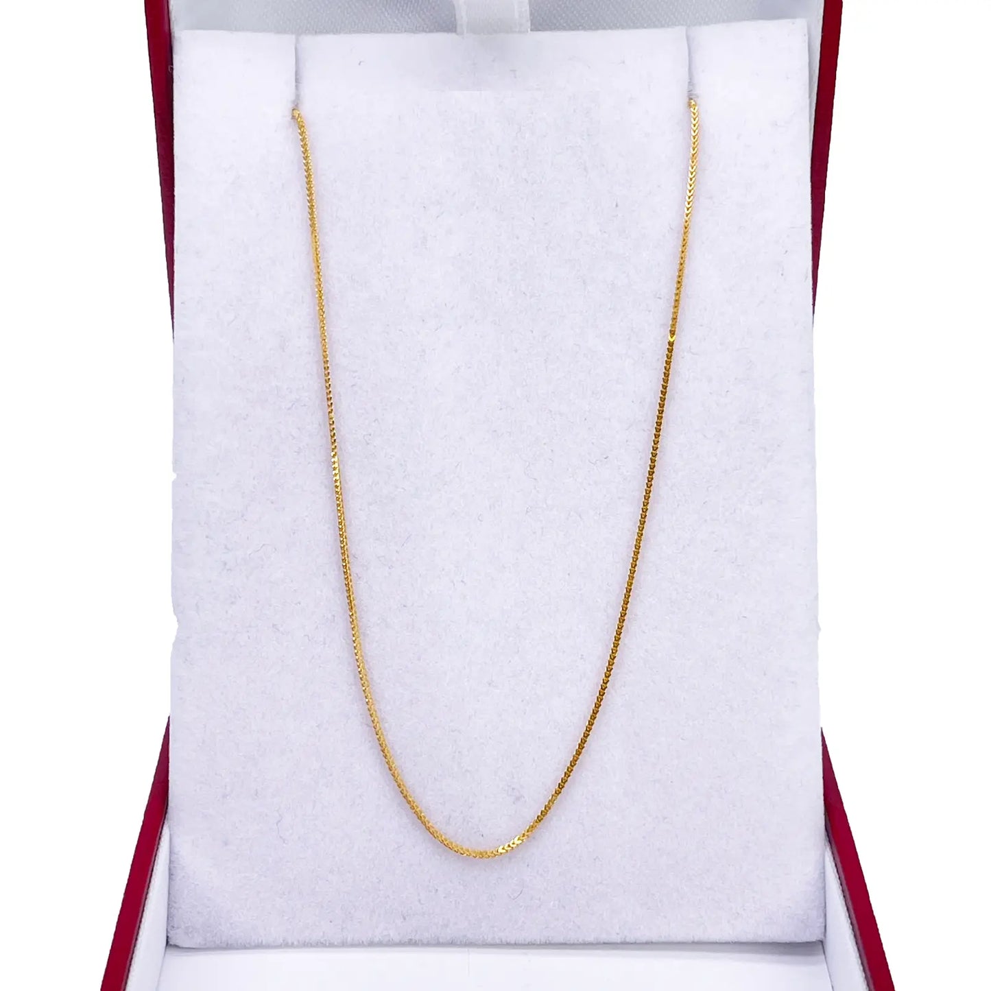 22ct Yellow Gold Solid Foxtail Chain Necklace 18''inches 0.6mm Width 