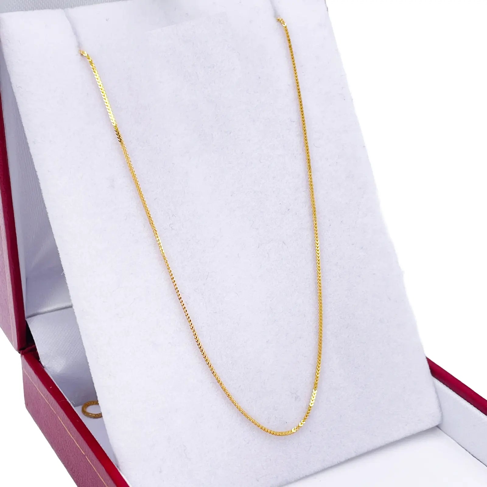 22ct Yellow Gold Solid Foxtail Chain Necklace 18''inches 0.6mm Width 