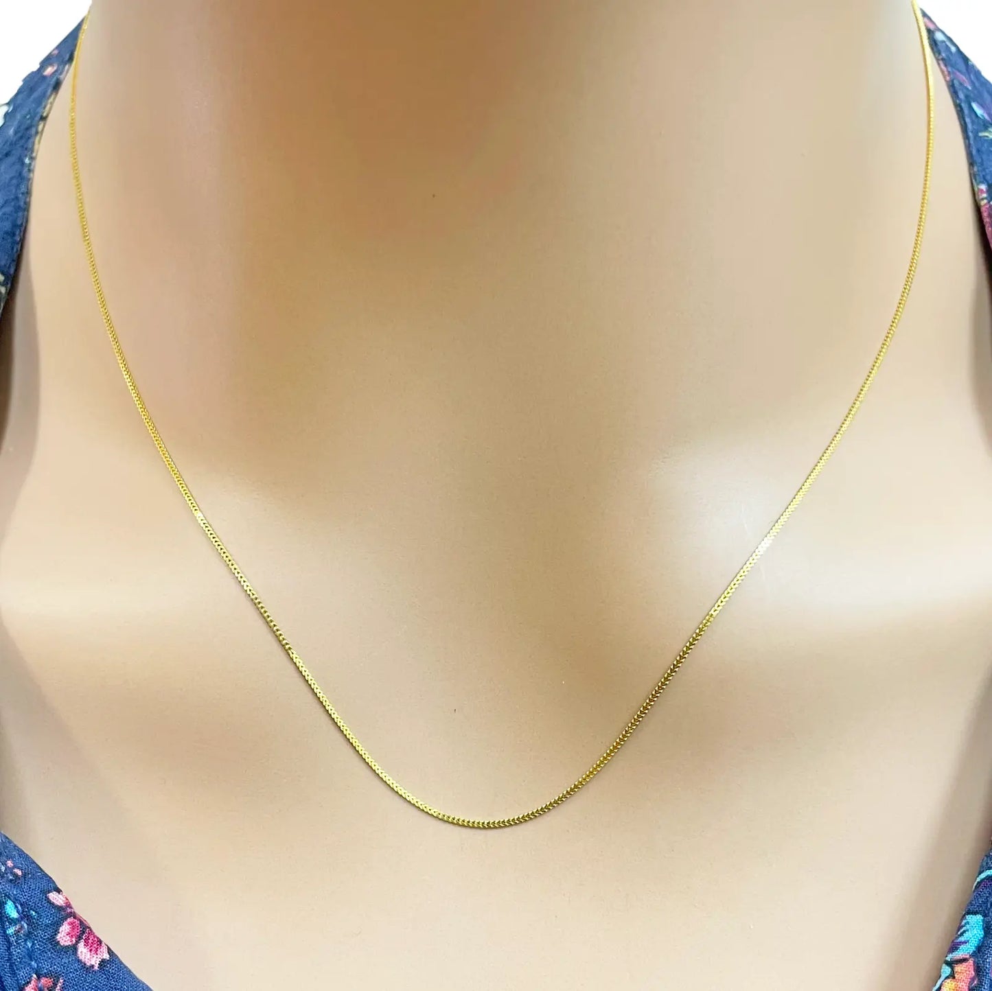 22ct Yellow Gold Solid Foxtail Chain Necklace 20''inches 0.6mm Width 