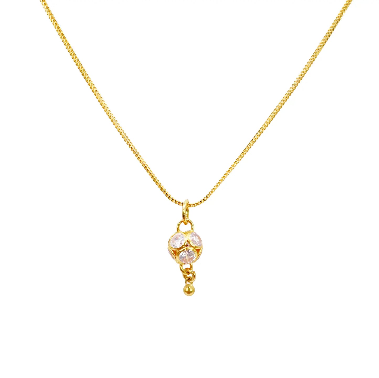 22ct Yellow Gold Sparkly Cubic Zirconia Ball Drop Dangle Single Earring, Bracelet Charm Pendant 