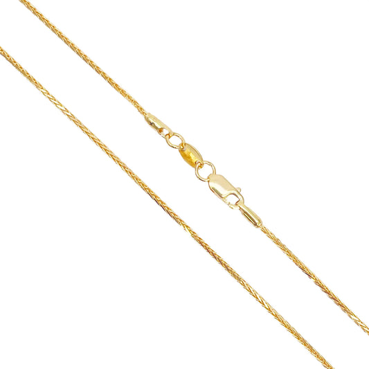 22ct Yellow Gold Spiga Chain Necklace 16'' inch 1.2mm Width 