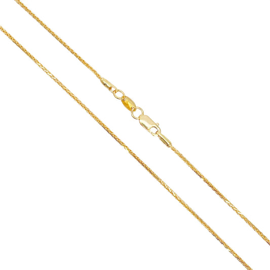 22ct Yellow Gold Spiga Chain Necklace 18'' inch 1.2mm Width 